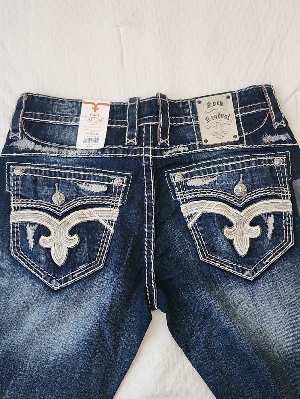 Rock Revival Earlin Bootcut Jeans Buckle Exclusive 36x38 XX-Long Heavy Stitch - Picture 10 of 16